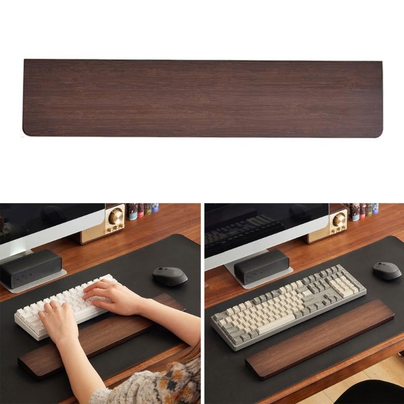 Handgelenkauflage aus Holz Walnuss Handgelenkauflage Holz Mauspad Handgelenkschutz für Tastaturen (Nussbaum, 61 87 104 Tasten)