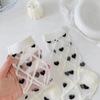 Sweet and Pure Summer Transparent Thin Crystal Silk Heart-shaped Glass Fiber Mid-calf Socks