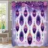 Bohemia Feather Style Shower Curtain, Floral Art Bathroom Decorative Shower Curtain, Printed Polyester Fabric Curtain with Hooks