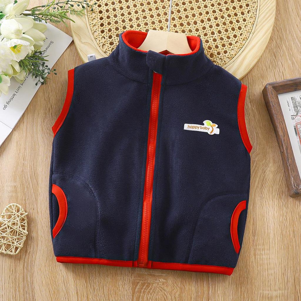 Children's Reversible Fleece Vest - Warm Double-Sided Zipper Cardigan for Toddlers and Kids