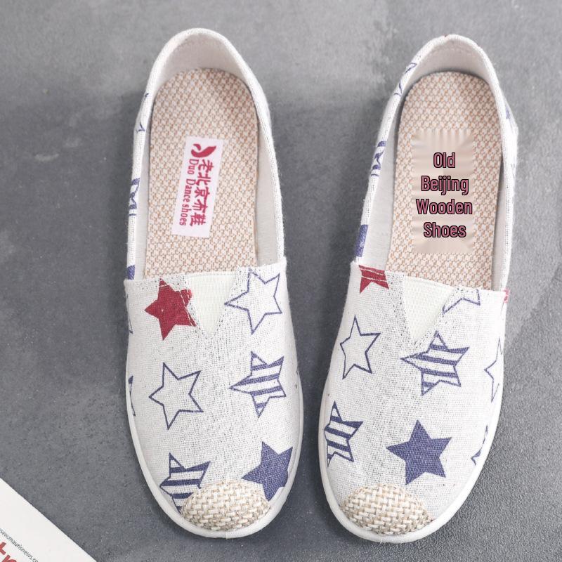 Women's Slip-On Anti-Slip Canvas Shoes - Soft Sole, Comfortable, Old Beijing Style