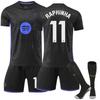 Adolescenți Copii Adulți Nume Personalizat Echipamente de Fotbal 25/26 Barça Black Mamba #11 RAPHINHA Set Tricouri Sport pentru Antrenament cu Șosete