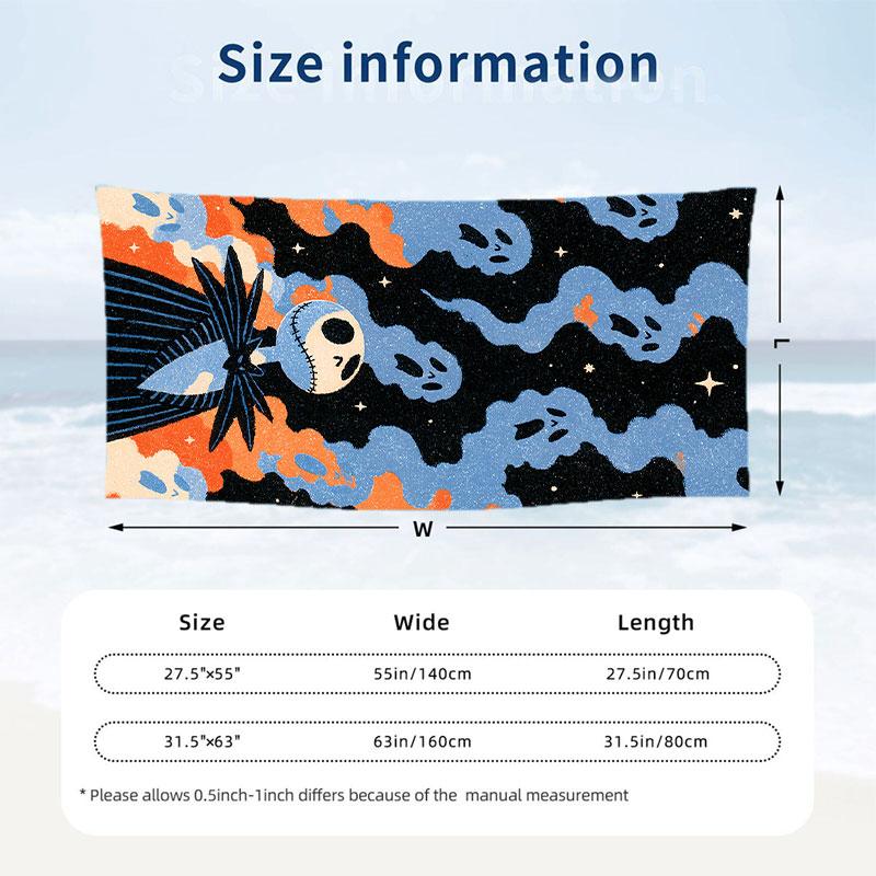 Large Beach Towel Quick Dry Absorbent Towel For Beach IndoorThe Nightmare Before Christmas Jack Sally