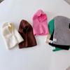 Gestrickte Baby Mütze Kapuzenschal Warm Einfarbig Einteiliger Schal Winter Kinder Kleinkind Jungen Mädchen Mützen