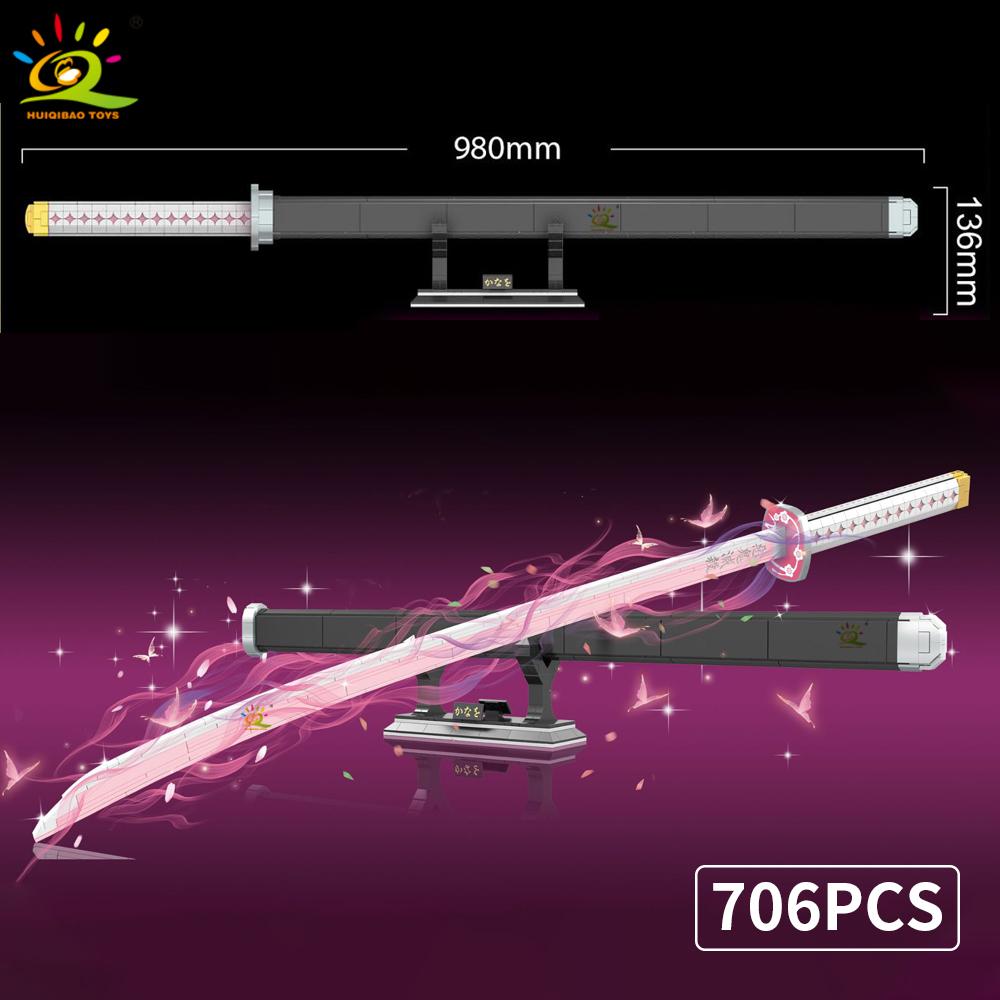 Samurai Sword Building Blocks Ninja Blade Katana Japanese Anime Butterfly Nichirin Knife Bricks Children Toys for Adult