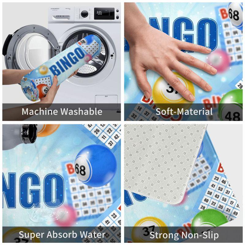 Game Bingo Doormat Mat Anti-Slip Kitchen Bathroom Toilet Rug Carpet 40*60cm