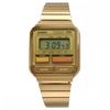 Casio Digitální hodinky CASIO Vintage Series A120WEG-9A Unisex kovový pásek Zlatý zámořský model