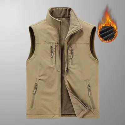 Διπλής όψης Wear Outdoor Sports Outer Wear Ανδρικό φανελάκι με πολλές τσέπες Φθινοπωρινό και Χειμερινό Βελούδινο Γιλέκο Γιλέκο μεγάλου μεγέθους