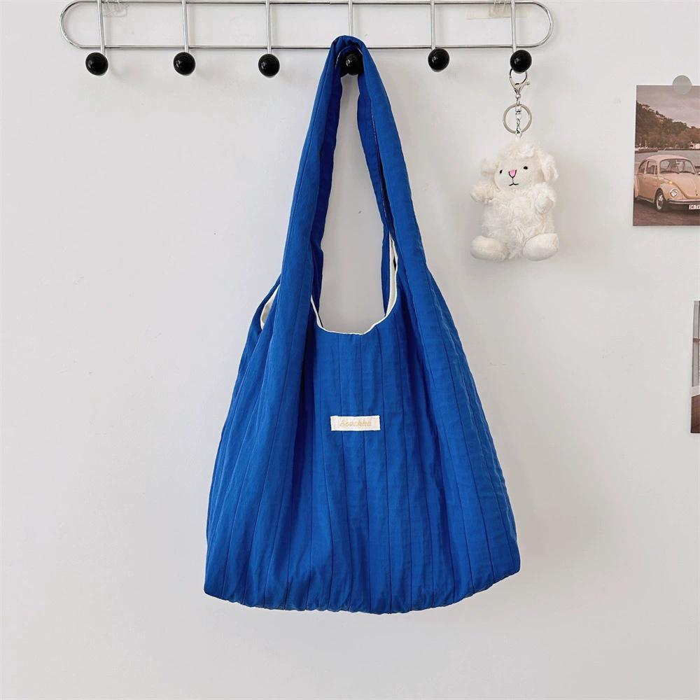 

Минималистичная женская сумка-шоппер с плиссировкой - Легкая однотонная летняя жилетка синий
