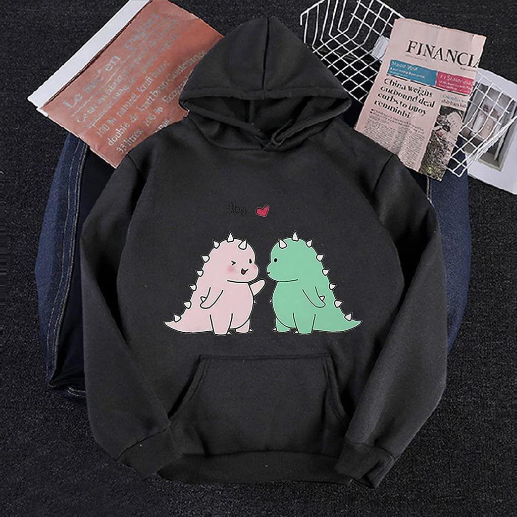 Women's Fashion Casual Fun Print Hooded Sweatshirt Loose Sports Tops Pullover