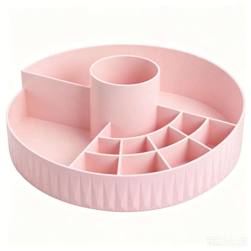 Rotating Cosmetic Storage Box Multi-compartment Dustproof Makeup Organizer for Bathroom Dresser Dorm Use