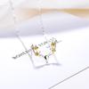 Festive Silver Reindeer Antler Necklace for Women - Korean Mori Style Clavicle Chain