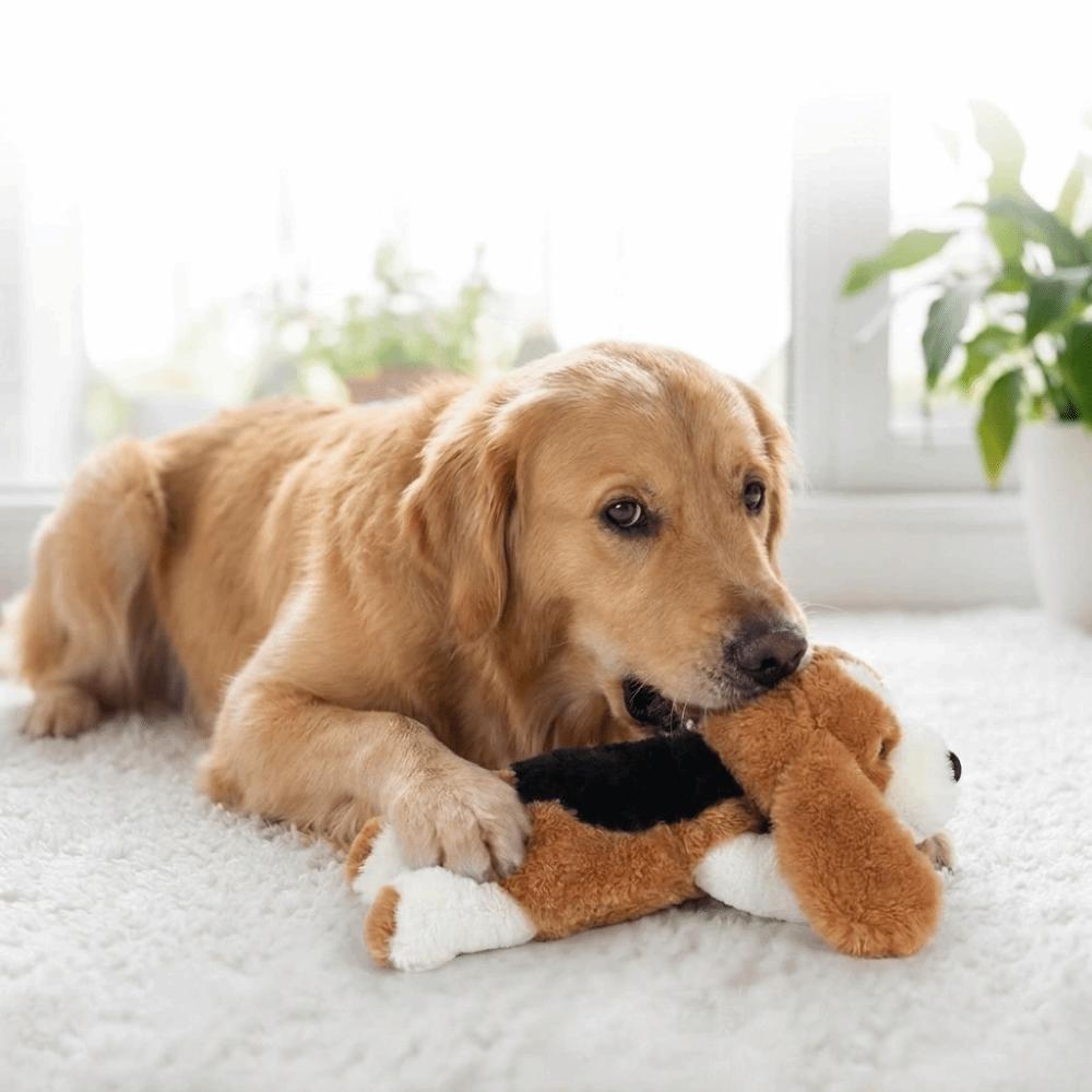 Realistic Pet Soothing Plush Toys Comfortable Pet Sleep Aid Toy Cute Dog Heartbeat Toy Training