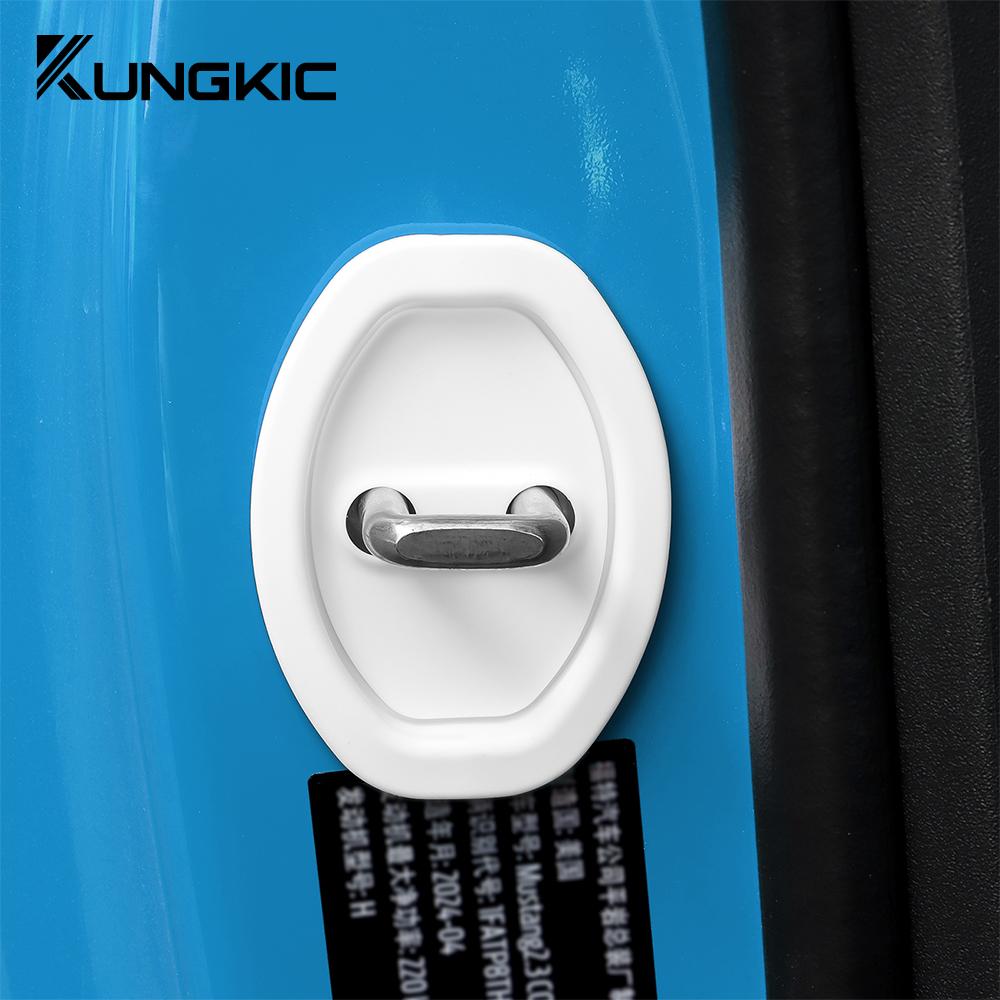 2PCS Door Lock Buckle For Ford Mustang S650 GT 2024 2025 LHD RHD Car Door Damping Cushion Silicone Protect Shock Absorbing Pad