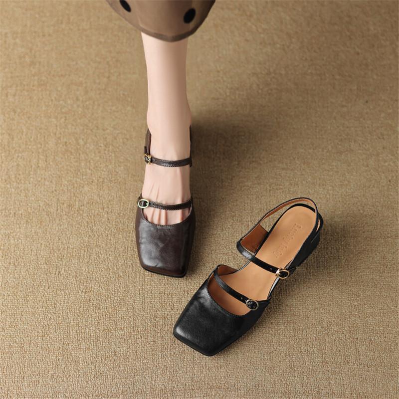 Fashion Genuine Leather Women Sandals 2025 Summer Cover Toe Slingback Shoes for Women Casual Gladiator Women Shoes Sheep Leather Sandals