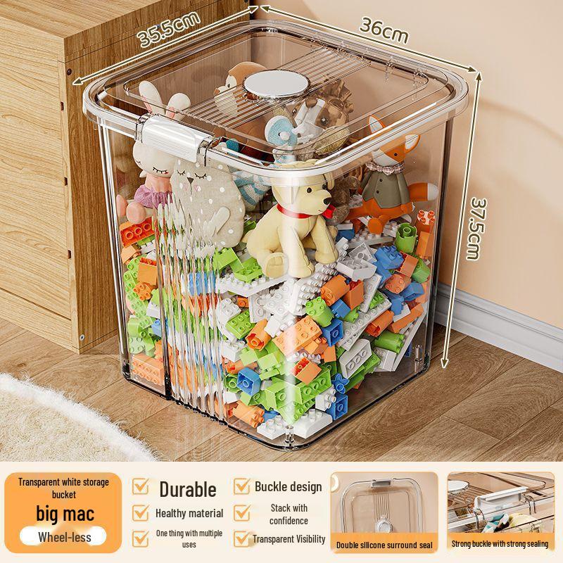 Transparent Multifunctional Storage Box: Large Capacity Plastic Organizer for Toys, Snacks, and Clothes