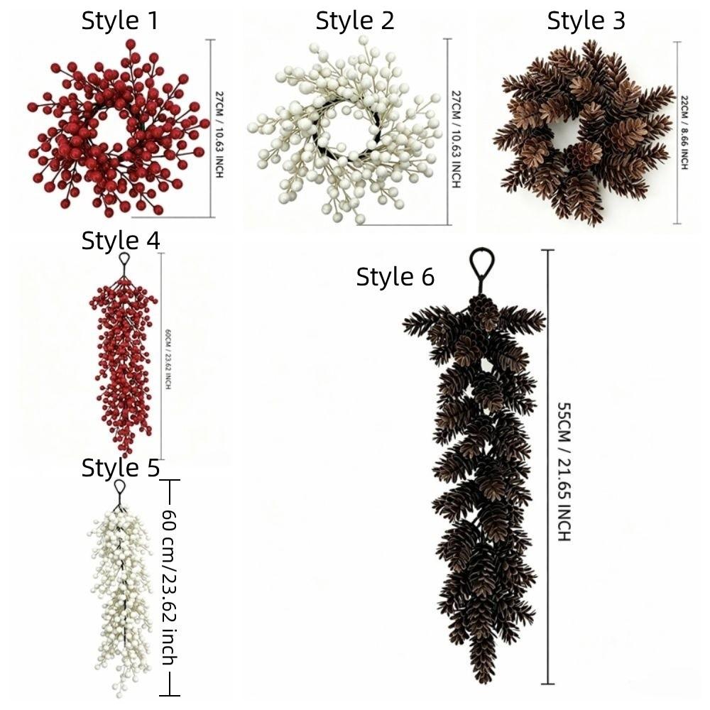 Plastic Christmas Artificial Plant Garland Reusable Xmas Candle Cup Ring  Holiday Party