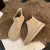 Winter Retro Women's Cotton Shoes Padded Warm Short Boots Flat Cotton Shoes