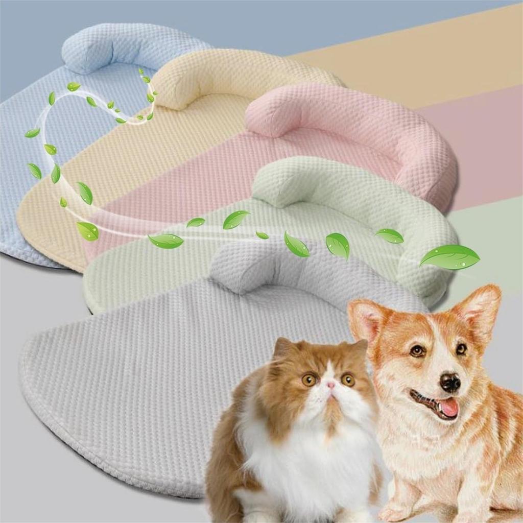 Kühlmatte für Hunde, Selbstkühlende Hundematte, Sommer Haustier Kühlmatte, Waschbar mit Reißverschluss, Unterlage aus Eisseide, Rutschfest, Weiche Kühledecke für Hunde