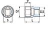 SIGNET 27mm Short Socket 13133 1/2DR (Hex)