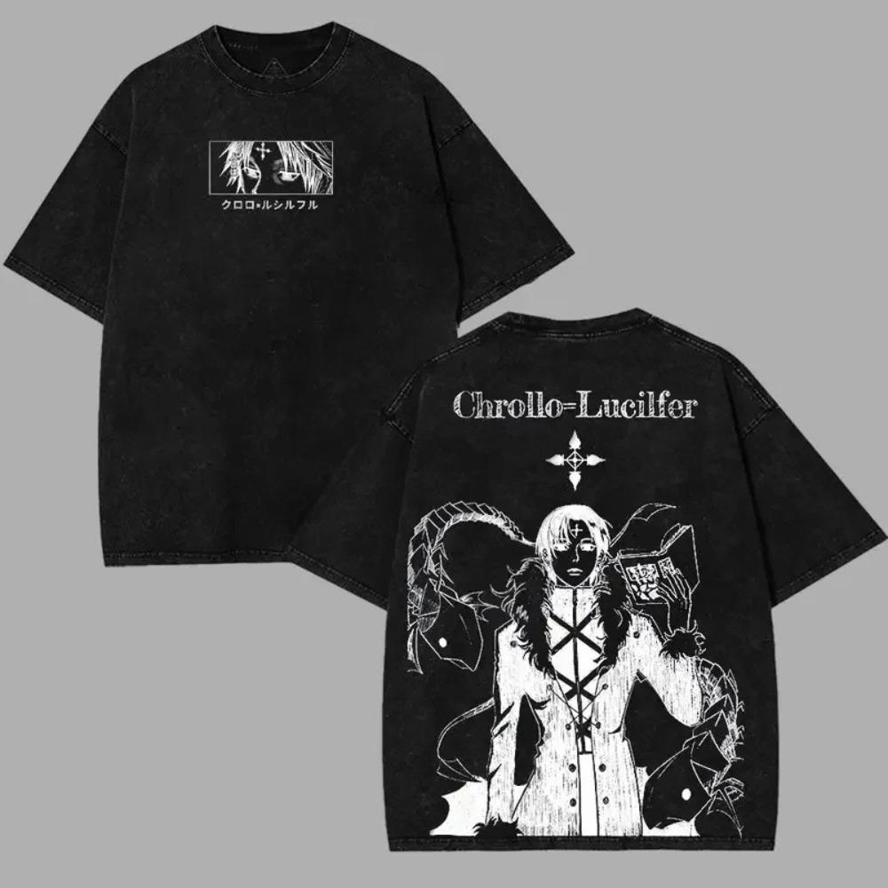 Hunter X Hunter Killua Anime Back Print Unisex Heavy Cotton Vintage Black Streetwear Women And Men T-Shirt
