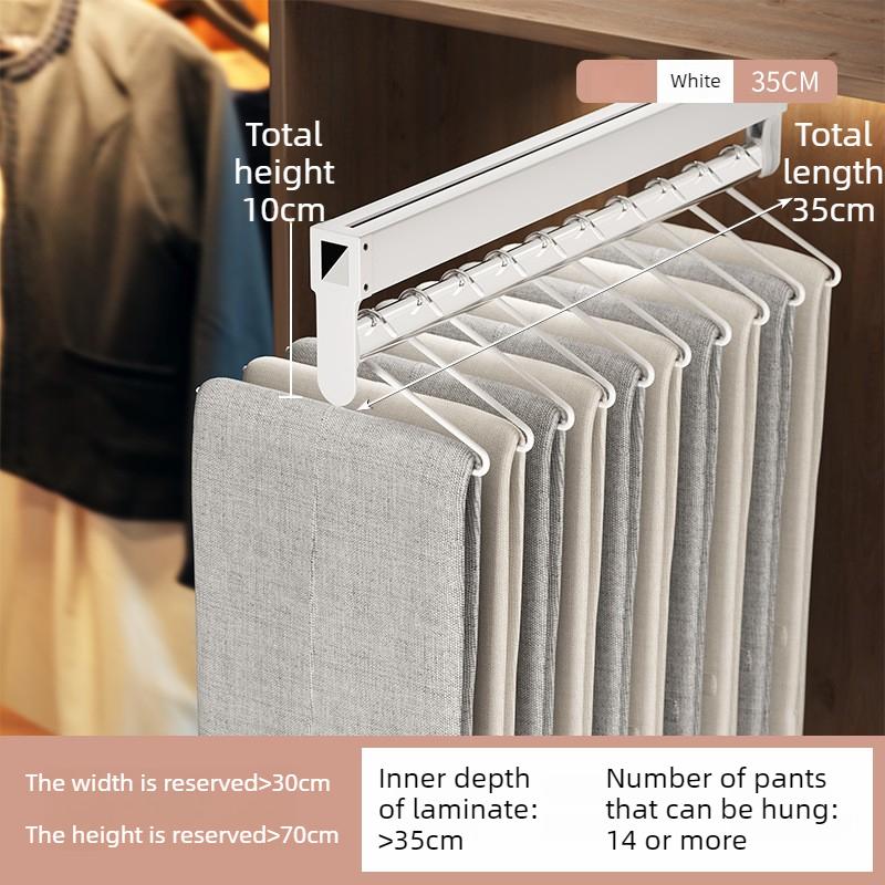 Wardrobe Sliding Rail Pants Hanger Retractable Clothes Rack Modern Bedroom Coat Racks Metal Aesthetic Multifunctional Hangers