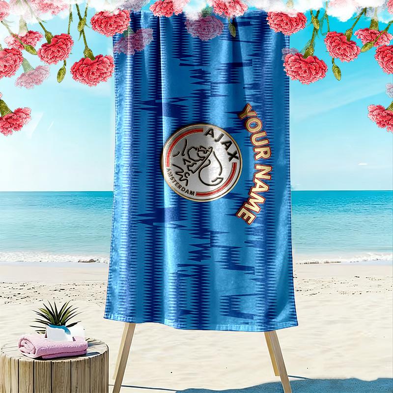 AFC Ajax Print Beach Towel, Large Soft Quick Dry Towel for Beach Camping Swimming