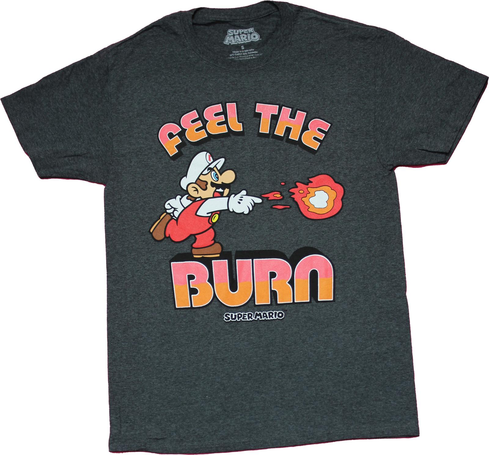 Super Mario Brothers Mens T-shirt - Feel the Burn M
