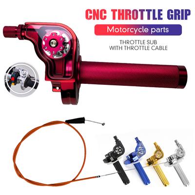 1Pc/Set Quick Action Throttle Grip - 22mm CNC Aluminum with Cable for Motorcycle Moped Scooter Performance Part