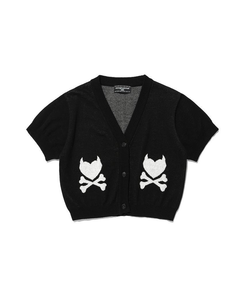 Niceghostclub Danger Heart Cropped Half Cardigan_Black(Ng2Dsuk680A)