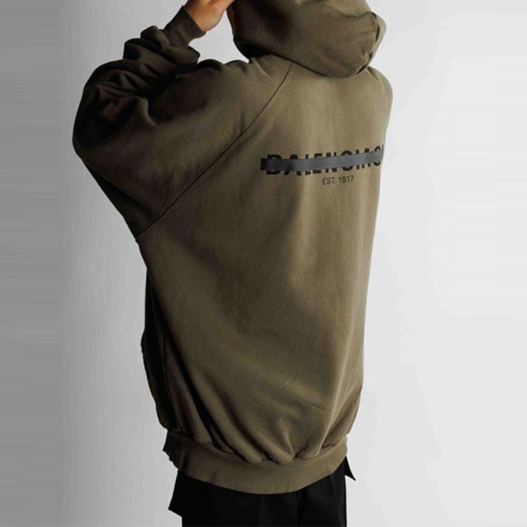 Balenciaga Strike 1917 Oversized Hoodie 'Khaki' Men's 697879TMVH22930