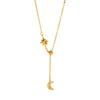 European and American Style Star Moon Titanium Steel Necklace, Simple Collarbone Chain Pendant, Electroplated 18K Gold Stainless Steel Necklace