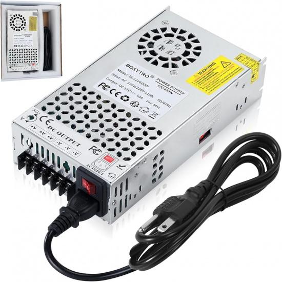 12V DC Power Supply 600W 50A AC to DC Converter Switching Power Supply for Led Strip, Motor Pump, CCTV, 3D Printer, Electronic Instruments, Lab