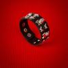 Skull Star Punk Rock PU Leather Bracelet - European/American Trendy Bangle Jewelry