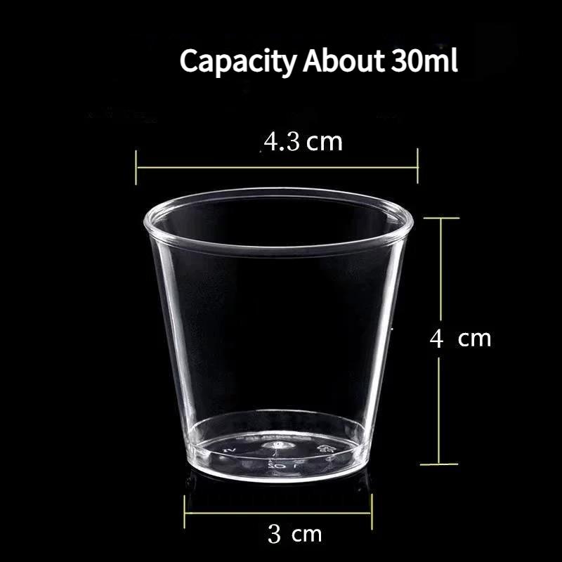 30ml Disposable Drinking Cup 50ml Mini Transparent Plastic Cups Wedding Birthday Party Drink Cup Wine Glass 100ml High-temperature Resistant Water Cup