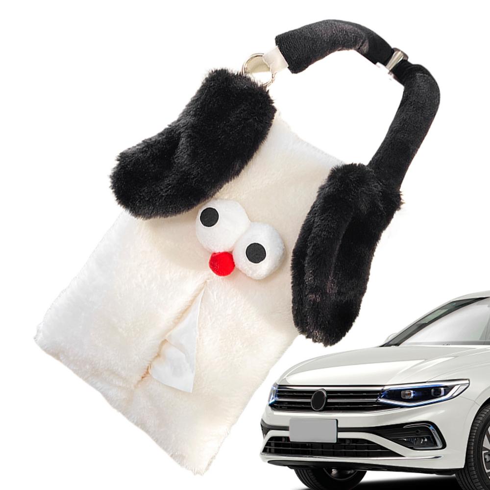 

Автомобильный диспенсер для салфеток Мультяшная собака Автомобильный футляр для салфеток Креативный органайзер-коробка для салфеток на спинку сиденья Мягкий чехол для салфеток Органайзер для автомобиля, дома, ванной комнаты белый