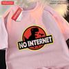 No Internet Fun Little Dinosaur Short Sleeve Mens Cartoons Cotton Tshirt Summer High Quality Clothing Fashion Oversize T-Shirts