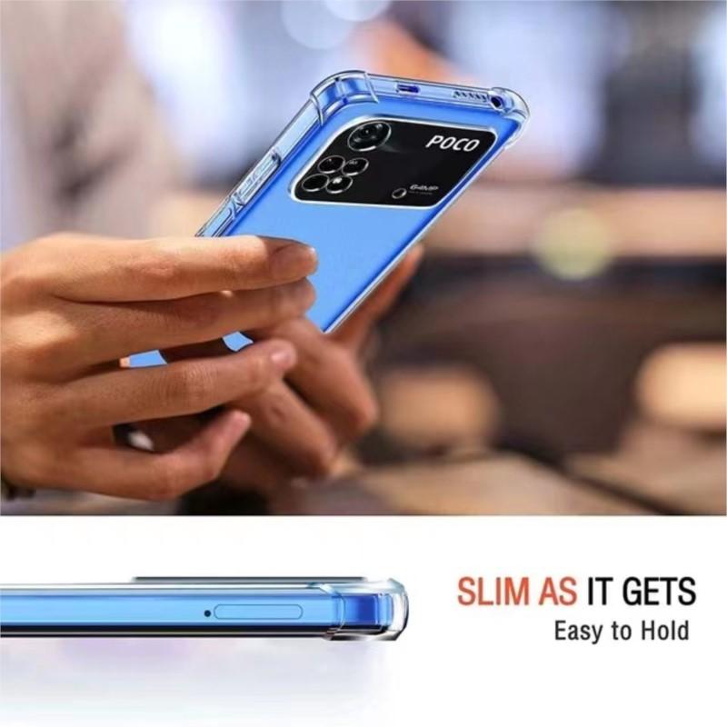 Thick Air-Bag Silicone Clear Phone Case For Xiaomi Poco X2 X3 NFC X4 Pro X4 GT X5 X6 X7 Pro C50 C55 C61 C65 Transparent Cover