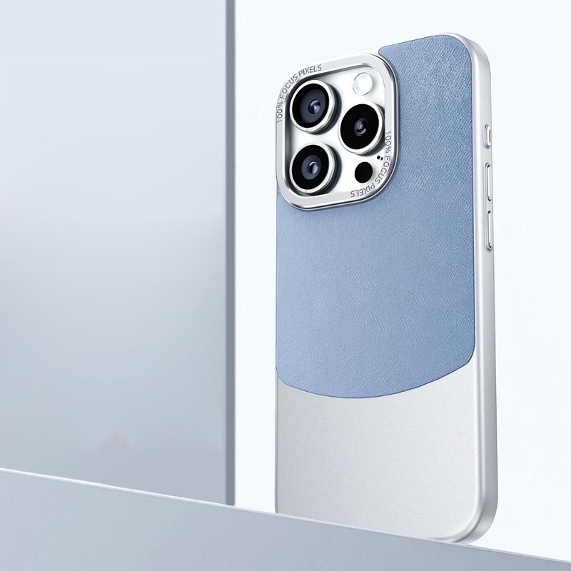 

Фланелевой кожаный противоударный чехол для телефона для Huawei Mate 60 50 Pro 40 iPhone 15 14 13 Pro Max 12, чехол для ПК, гибридный металлический каркас iPhone 15 Pro Max светло-синий