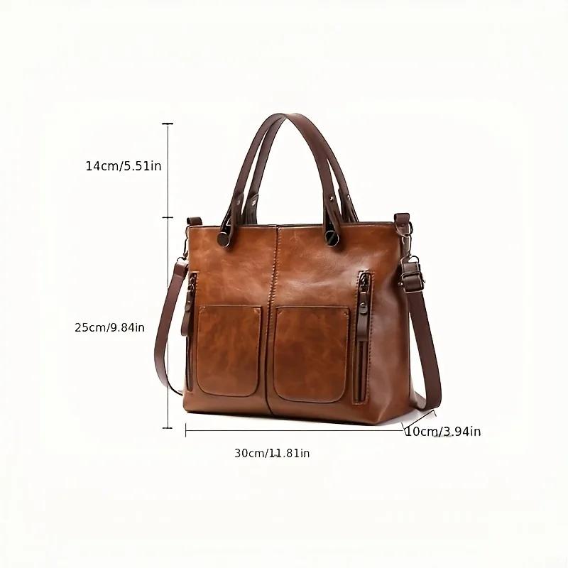 Vintage Style Large Capacity Tote Bag for Women Fashionable Crossbody Bags with Multiple Compartments, Perfect for Everyday Use