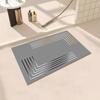 Elegant Gray and Golden Stripe Diatom Mud Mat - Thick, Non-Slip, Soft, and Quick-Drying for Kitchen and Bathroom