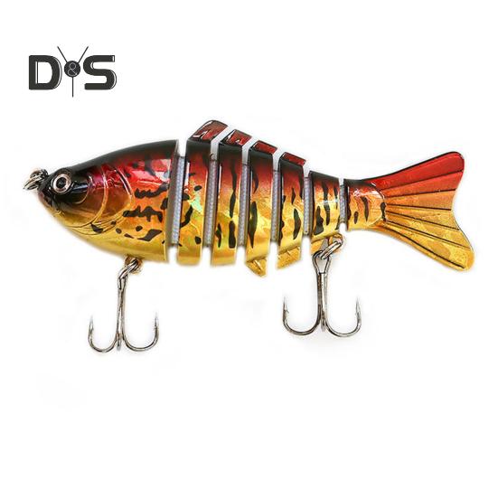 10CM/15.5G Multi-Jointed Fishing Lure with Hooks Realistic 7-Section Swimbait Bionic Hard Artificial Bait Freshwater Saltwater Fishing Accessories
