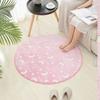 Zebra Print Round Carpet Black White Living Room Area Rug Chair Mat Flannel Anti-slip Kids Bedroom Rug Bathroom Bath Mat