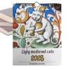 2026 Medieval Cat Mindful Magic Wall Calendar Funny Strange Ugly Cat Daily Weekly Monthly Agenda Planner Home Office Decor