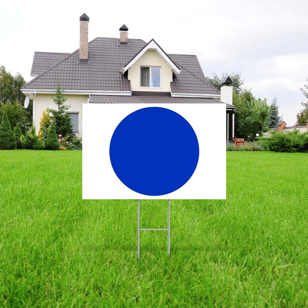 White Background With Blue Dots Courtyard Signboard Blue Wave Outdoor Large Double-sided Printing