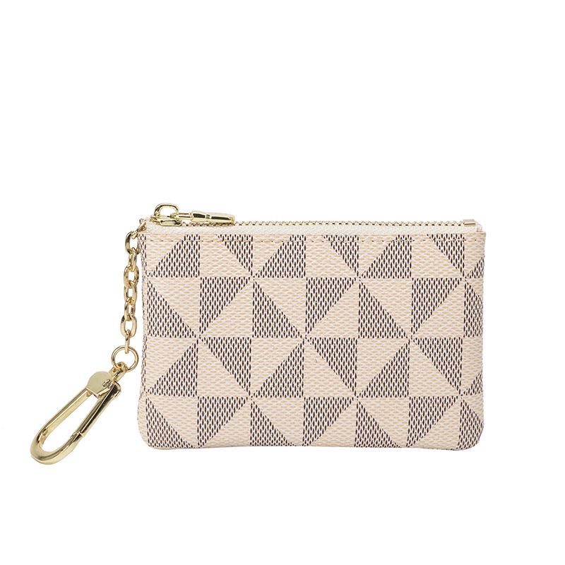 Mini Ladies' Super Slim Clutch: Small Coin & Key Pouch with Zipper