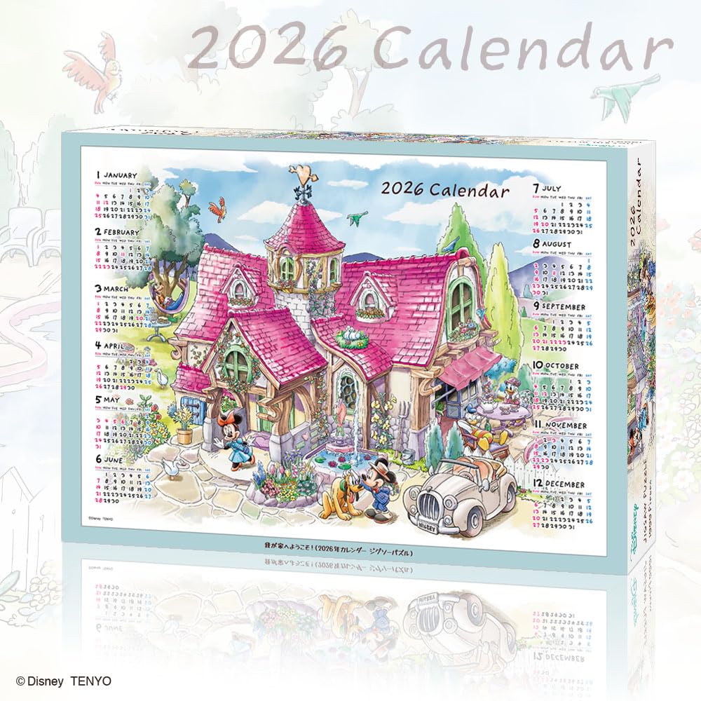 Tenyo (Tenyo) [Made in Japan] 1000-Piece Jigsaw Puzzle Disney 2026 Calendar Jigsaw Puzzle "Welcome Home" (51x73.5cm) D-1000-902, Includes Glue,