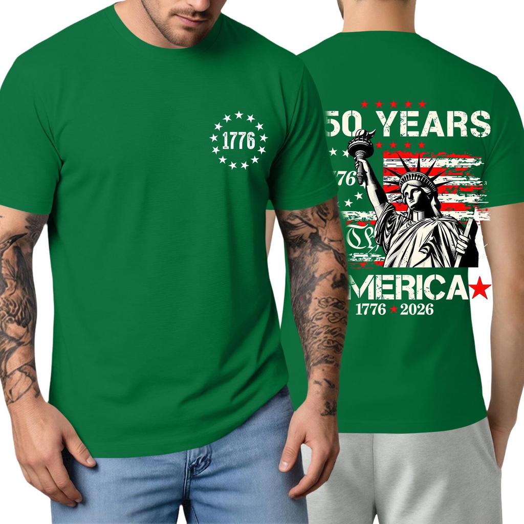 Men's Short-sleeved Fashionable Casual Everyday Trendy Letter Print Short-sleeved Shirt