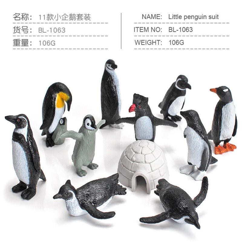 Detailed Pvc Arctic Penguin Toy Set Featuring 11 Miniature Ocean Animal Models