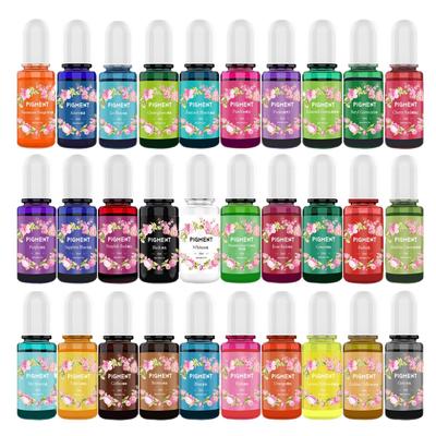 Pigmento de resina epoxi, 30 colores, líquido, epoxi, resina UV, colorante transparente para coloración con resina UV, fabricación de joyas con resina DIY